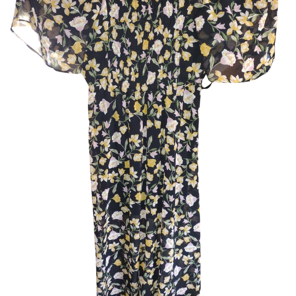 Floral Maxi Dress with Yellow and White Flowers